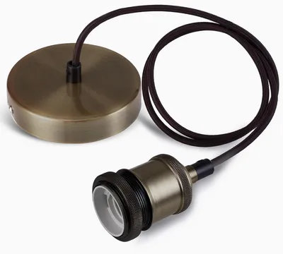 Obrázek produktu pro Závěsné svítidlo z bronzově zbarveného kovu, patice E27, kabel 100 cm, stropní úchyt, vhodné do kuchyně/obývacího pokoje/ložnice