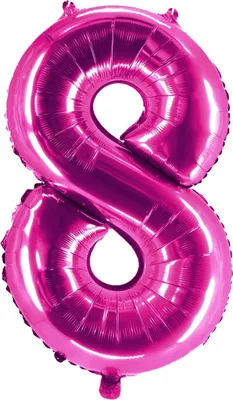 Produktbild von Folienballon Pink 100cm Zahl 8