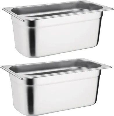 Produktbild von Vogue GN-Behälter GN1/3 - 10cm - 2 Behälter - Edelstahl