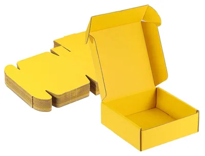 Immagine prodotto di Set di 25 scatole di cartone giallo per spedizioni, dimensioni 150 x 150 x 50 mm