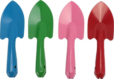Produktbild von 4-teiliges Gartenschaufel-Set, bunte Handkelle aus Metall für Blumenerde, Graben, Umpflanzen