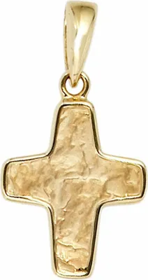Produktbild von JOBO Anhänger Kreuz 585 Gold Gelbgold teilgehämmert