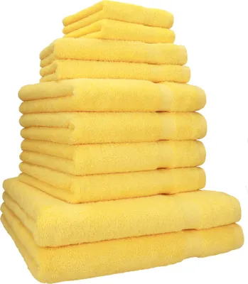 Produktbild von Betz 10-tlg. Handtuch-Set PREMIUM CLASSIC 2 Duschtücher 4 Handtücher 2 Gästetücher 2 Seiftücher  Farbe: gelb