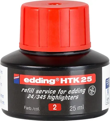 Produktbild von Nachfülltinte edding HTK 25 für edding Highlighter 25ml rot Packung mit 10 Stück