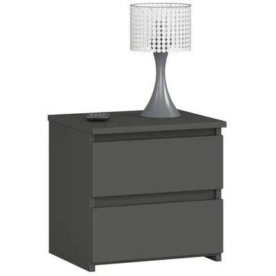 Image de Commode 2 tiroirs Commode organisateur Commode avec tiroirs 40 cm de large 40 cm de haut | graphite Bois Highboard Sideboard Armoire étroite