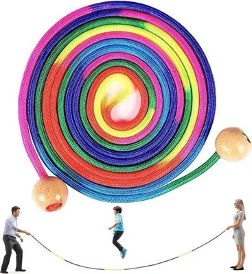 Immagine prodotto di Corda per saltare lunga 5 m per bambini con manici in legno