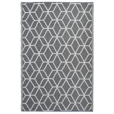 Produktbild von Esschert Design Outdoor-Teppich 180x121 cm Grau und Weiß OC25