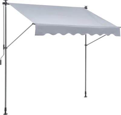Produktbild von Balkonmarkise – ausfahrbare Klemmarkise – 3 x 1,2 m, Knickarmmarkise – höhenverstellbar von 2,2 bis 3,1 m