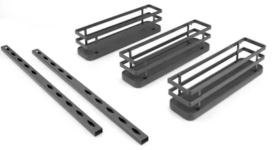 Image de Support à épices avec 3 étagères Titane pour meubles de cuisine ou mur