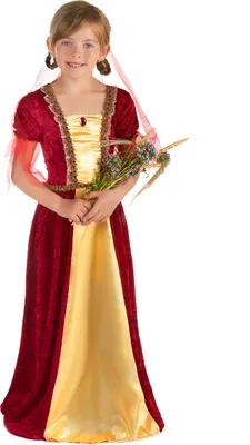 Immagine prodotto di Costume da principessa medievale bambina beige-rosso - 134/140 (10-12 anni)
