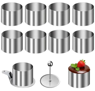 10er Set Edelstahl-Backringe Ø 8 cm, Dessertringe