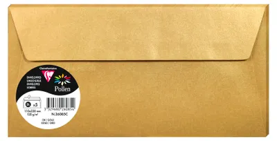 Produktbild von Clairefontaine 5 Umschläge Pollen 110x220 gold