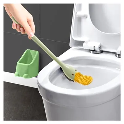 Produktbild von Toilettenbürste mit Entenschnabelform und Halter-Set aus Silikon