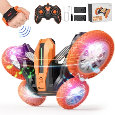 Produktbild von RC-Auto RC-Stuntauto mit Gestensteuerung, 2,4-GHz-Fernbedienung, 360°-Drehung LED-Licht & Musik, Geschenkidee für Jungen und Mädchen