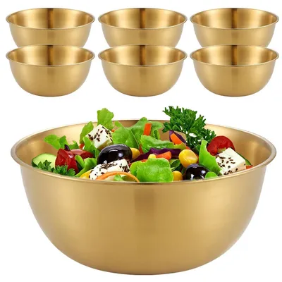 Produktbild von 6 Edelstahl Schüsseln Rührschalen Salatschalen Set Ø 17cm Messmarken