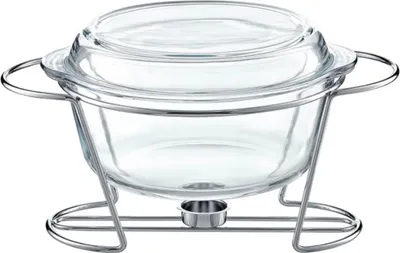 Produktbild von SPEISEWÄRMER Teelicht Warmhaltebehälter Stövchen Wärmebehälter Glas Oval 3 l