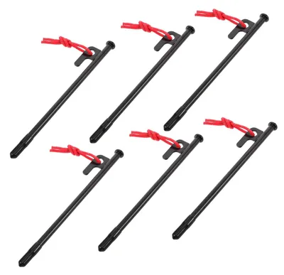 Image de Lot de 6 piquets de sol en acier robustes pour tente, idéal pour le camping