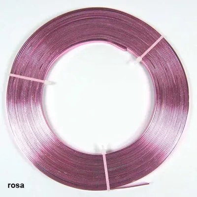 Produktbild von 10m Aluminium Flachdraht 5x1mm Aludraht flach Alu Draht Flachdraht Alustreifen rosa