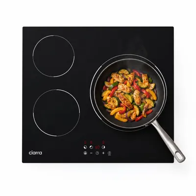 Produktbild von CIARRA Induktionskochfeld 3 Zonen 59 cm, 5600 W, Touch Control, 99-Min.-Timer, Kindersicherung, Einbaukochfeld Glaskeramik, KI-generiertes Bild
