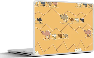 Produktbild von MuchoWow® Laptop Aufkleber Sticker Cover Kamel - Wüste - Muster - Kinder 25x18 cm - Laptop-Deko