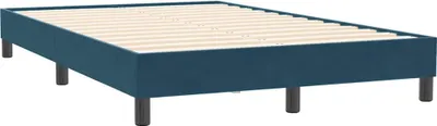 Zdjęcie produktu dla vidaXL Rama łóżka bez materaca ciemnoniebieska 120x210 cm aksamitna