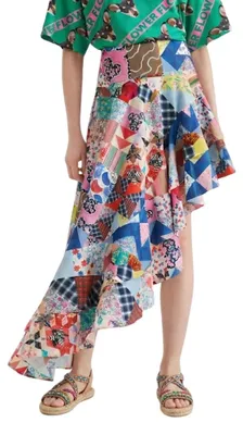 Image de Jupe asymétrique à volants Desigual Charlotte pour femme, taille XS