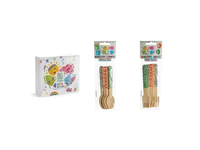 Immagine prodotto di Intertan SA. Salviette per bambini, cucchiai di legno, forchette (8 pezzi)
