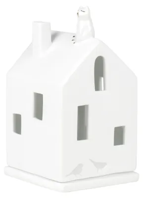 Image de Maison en Porcelaine Illuminée avec Design de Chat - Räder
