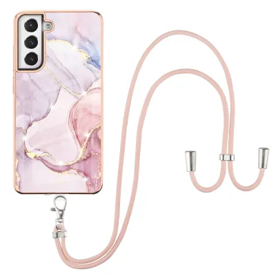 Immagine prodotto di Custodia con cinturino per Samsung Galaxy S21 FE 5G, paraurti in TPU morbido, custodia protettiva, con cinturino regolabile Oro rosa