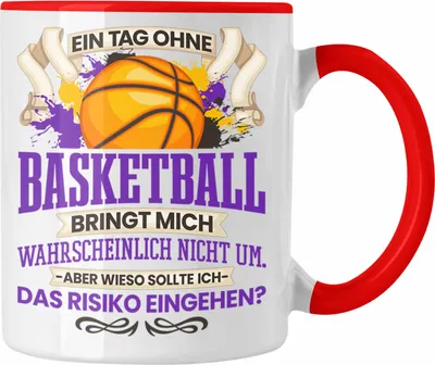 Produktbild von Trendation - Basketball Tasse Geschenk für Basketballspieler Basketball Trainer Coach Lustiger Spruch Geschenkidee Männer (Rot)