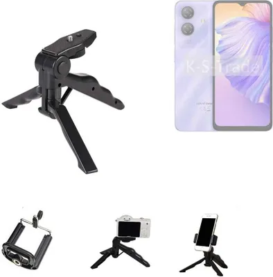 Produktbild von K-S-Trade Stativ Tisch-Ständer Dreibein Handy-Stativ Ständer kompatibel mit Ulefone Note 21 Mini-Stativ Smartphone Tripod Handy-Stativ aus Plastik