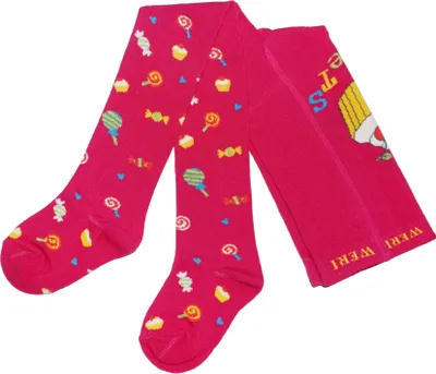 Produktbild von Kinderstrumpfhosen aus Baumwolle Bonbons Pink Größe 80-86