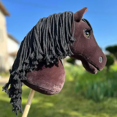 Image de Hobby Horse Bai brun avec crinière noire - Taille A3