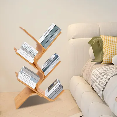 Immagine prodotto di Libreria a forma di albero, con 5 ripiani, in bambù, dimensioni 63x20x91 cm