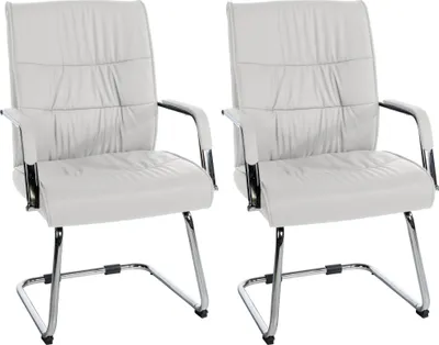 Produktbild von CLP 2er Set Besucherstühle Sievert Freischwinger mit Metallgestell und Bodenschoner weiß