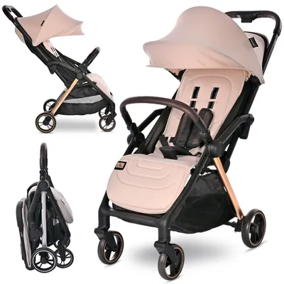 Immagine prodotto di Passeggino da viaggio Lorelli Loret – leggero, chiusura automatica, fino a 22 kg, posizione sdraiata, schienale e poggiapiedi regolabili, cintura a 5 punti, pieghevole in modo compatto