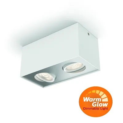 Obrázek produktu pro Philips WarmGlow LED Stropní/nástěnné bodové svítidlo Box, 2×, Bodová světla, Žárovky bez možnosti výměny, 2 žárovek, LED, 9 W, 2700 K