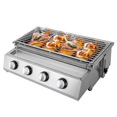 Obrázek produktu pro 4 plamenné stolní grily Zahradní gril LPG Plynový gril Gril Barbeque Výškově nastavitelný