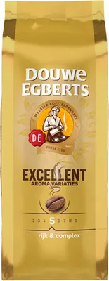 A bag of Douwe Egberts coffee beans.