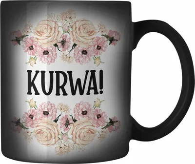 Produktbild von Trendation - KURWA Farbwechsel Zauber-Tasse mit Spruch Provokante Farbwechsel Zauber-Tasse Spruch Kollegin Kollege Büro Karabiner Farbwechsel Zauber-Tasse Edelstahl Freundin (Schwarz)