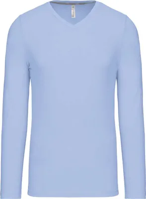 Produktbild von Kariban Herren Langarmshirt Longsleeve Longline T-Shirt Sweatshirt, Größe:3XL, Farbe:Sky Blue