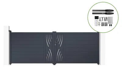 Produktbild von Flügeltor elektrisch 4m VELETA H.140cm + Drehtorantrieb HICKER B200