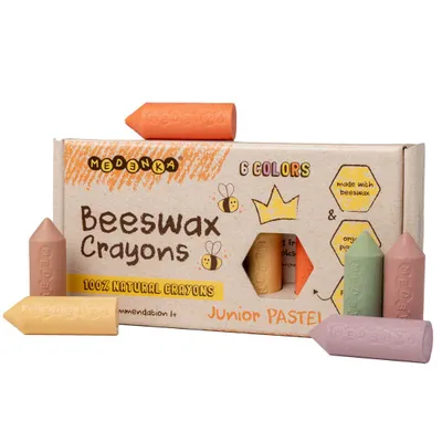 Image de Crayons de couleur pastel à la cire d'abeille Junior 6 couleurs