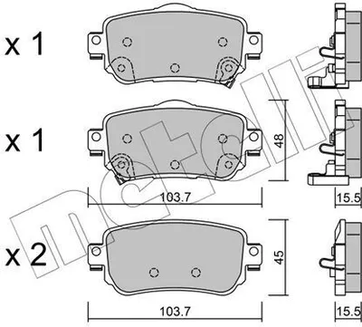 Produktbild von METELLI Bremsbeläge Satz Hinten Bremsklötze für NISSAN Qashqai II (J11, J11) 22-1011-0