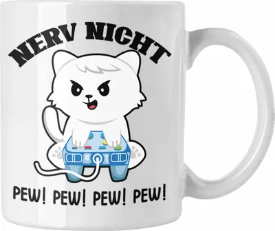 Produktbild von Trendation - Lustige Gamer Tasse Nerv Nicht Pew Pew Geschenk Zocker Lustiger Spruch Geschenkidee Jungs (Weiß)