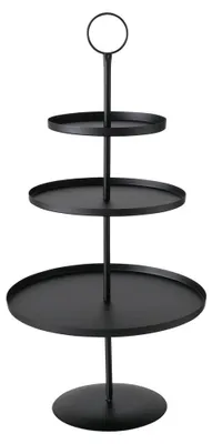 Produktbild von Etagere Samona 3 Ebenen Eisen H 60cm Ø 30cm schwarz