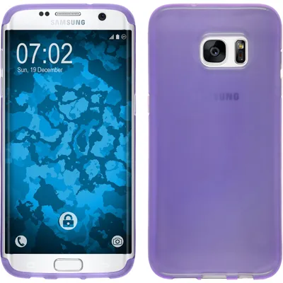 Produktbild von PhoneNatic Case kompatibel mit Samsung Galaxy S7 Edge - lila Silikon Hülle transparent Cover