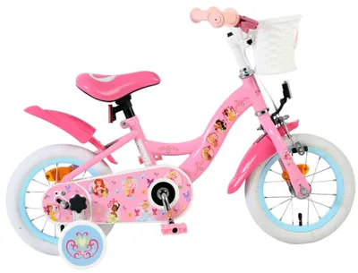 Produktbild von Volare Magic Royals Kinderfahrrad Mädchen 12 Zoll Rosa mit Korb Stützrädern und Sicherheitsbremsen