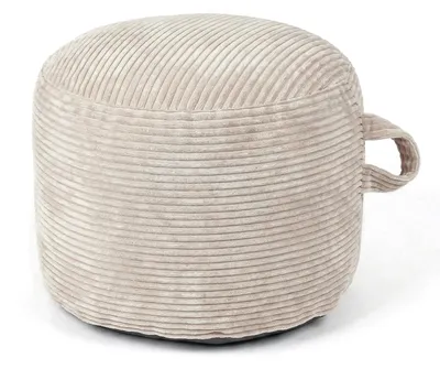 Immagine prodotto di Pouf rotondo - Pouf da terra - Rivestito in corda - Imbottitura in schiuma - Poggiapiedi - 50 x 35 cm - Beige