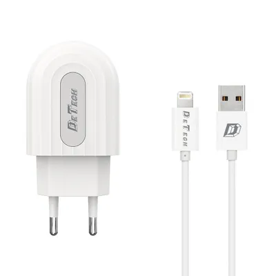 Image de Adaptateur universel DeTech avec câble d'éclairage 1m - blanc